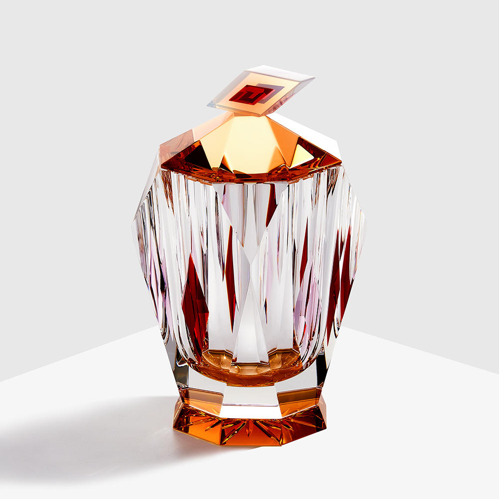 Eagle colored crystal jar
