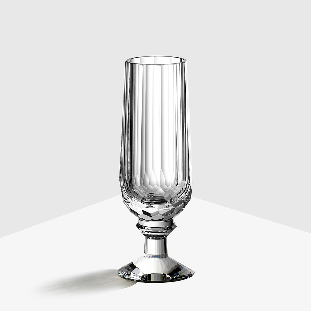 Slimline clear crystal champagne glasses