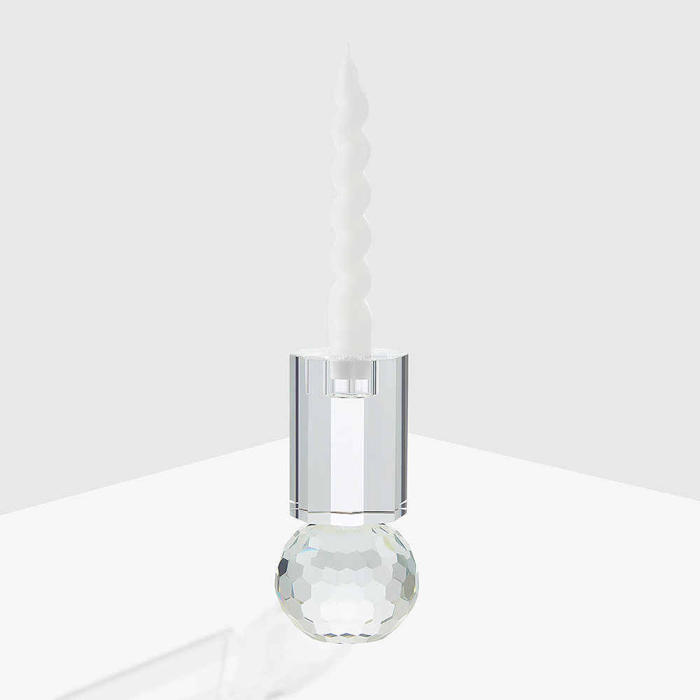 Transparent crystal candle holder 