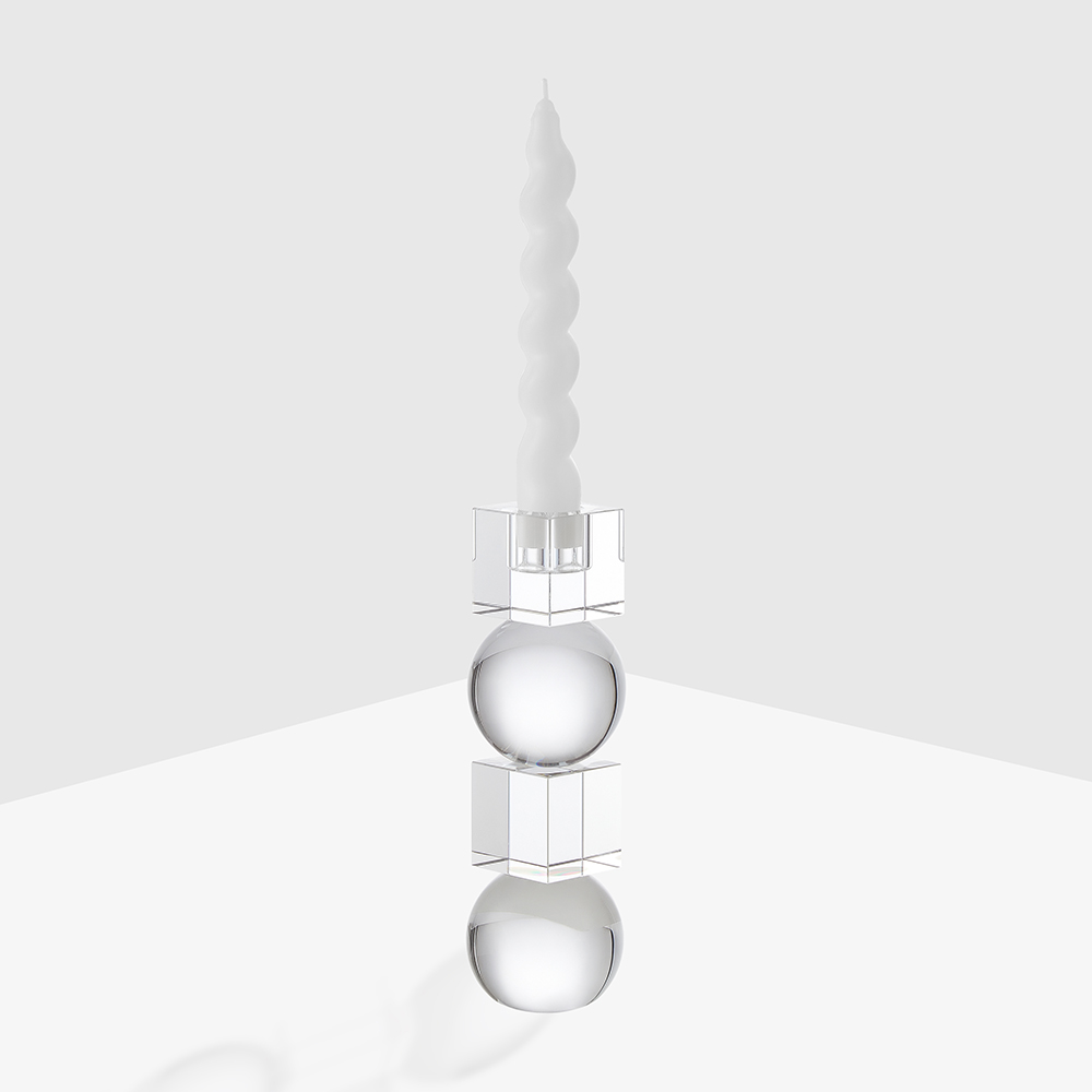 Crystal candle holder with base 